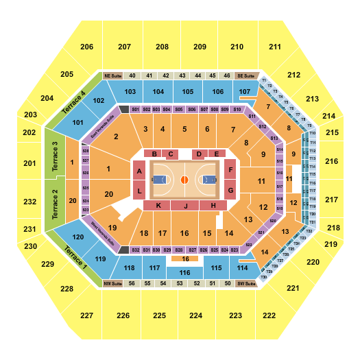 Indiana Pacers vs Charlotte Hornets seating chart at Gainbridge Fieldhouse in Indianapolis, Indiana